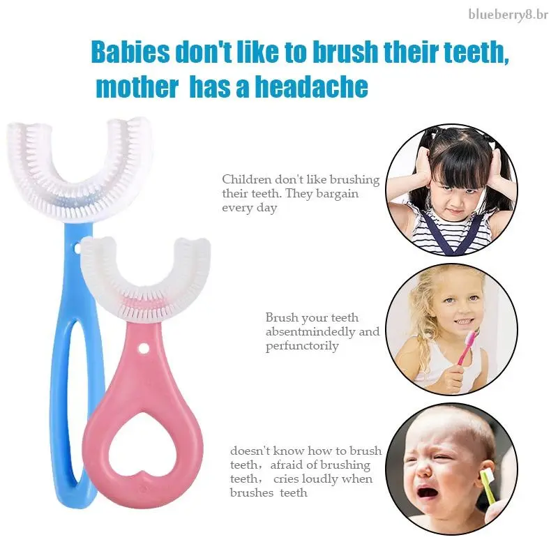Bàn Chải Đánh Răng Hình Chữ U, 360 Độ, Dành Cho Trẻ Em Từ 2-12 Tuổi, Đồ Dùng Phòng Tắm, Dụng Cụ Làm Sạch Răng 3