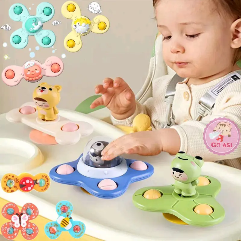 Mainan Edukasi Fidget Spinner Anak Mainan Mandi Putar Genggam Rattle Sensor Motorik 0