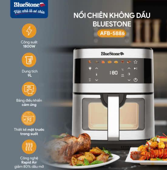 Nồi chiên không dầu BlueStone AFB-5886 9 Lít 1800W, Bảo hành chính hãng 2 năm