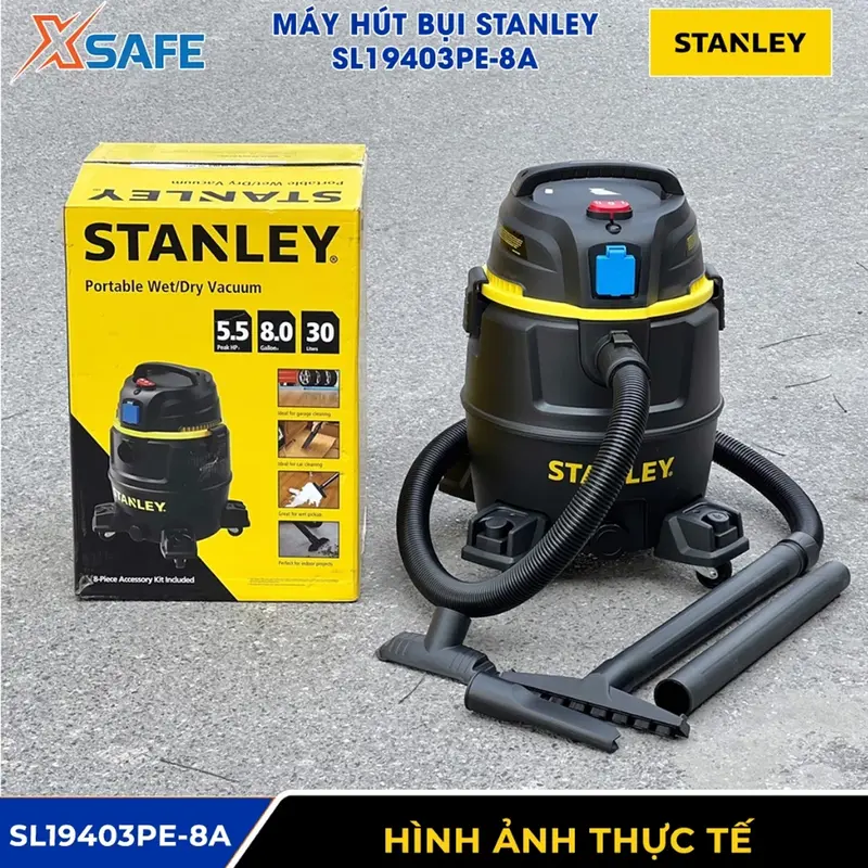 Máy hút bụi 4 chức năng STANLEY lực mạnh 4000W,  bình nhựa 30 lít, dùng hút bụi ướt và khô, chức năng thổi và gắn thêm máy dùng điện 3