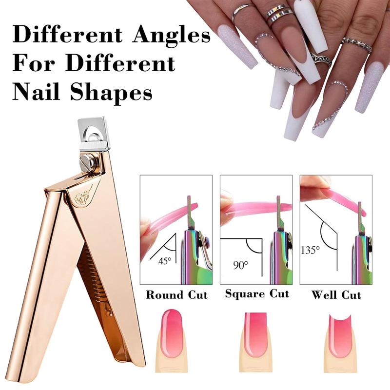 Stainless Steel Nail Trimmer Kit, 1 Count Nail Cutters for Nail Tips Cutter with 10pcs Length Measurement, Adjustable Trimmer for Salon Home Art, Valentine's Day Gift 2