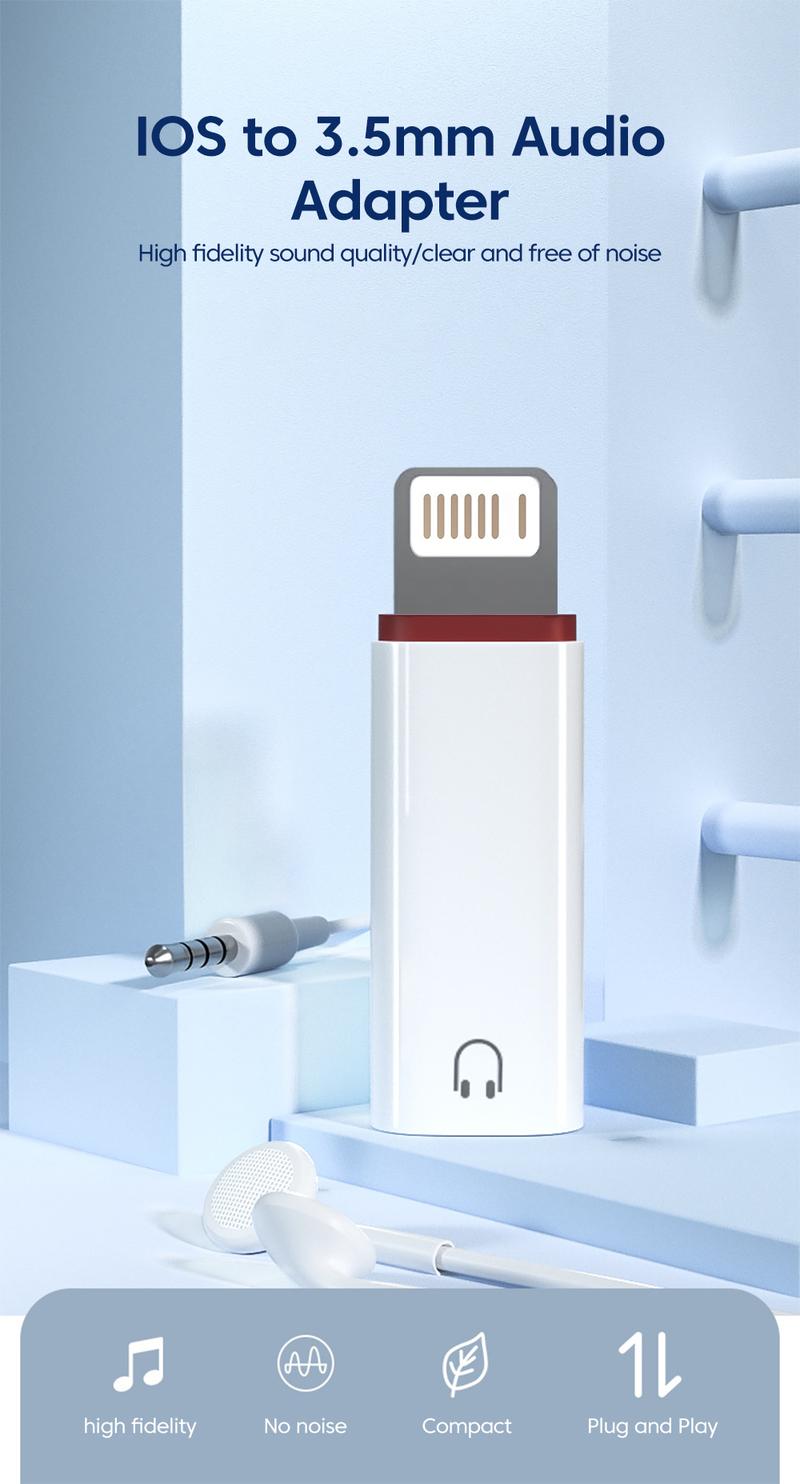 Product Introduction of Bộ chuyển đổi phù hợp cho tai nghe Apple 3,5 mm sang nghe âm thanh của Apple Bộ chuyển đổi iOS dây  sạc Phụ Kiện Nghe Nhạc 0
