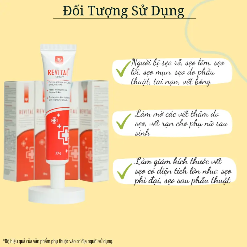 Kem Mờ Sẹo REVITAL 30g, Hỗ Trợ Làm Mờ Sẹo, Thâm, Nám, Giúp Dịu Da Cho Làn Da Sáng Mịn, Hồng Hào 3
