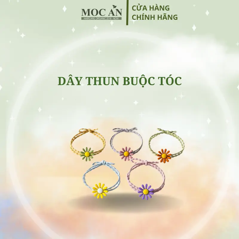 [DBT] Dây Thun Buộc Tóc 3 Dây Hạt Trân Châu Trắng/ Bông Hoa Ngẫu Nhiên Women Nữ Dây Cột Tóc Chun Voi 2
