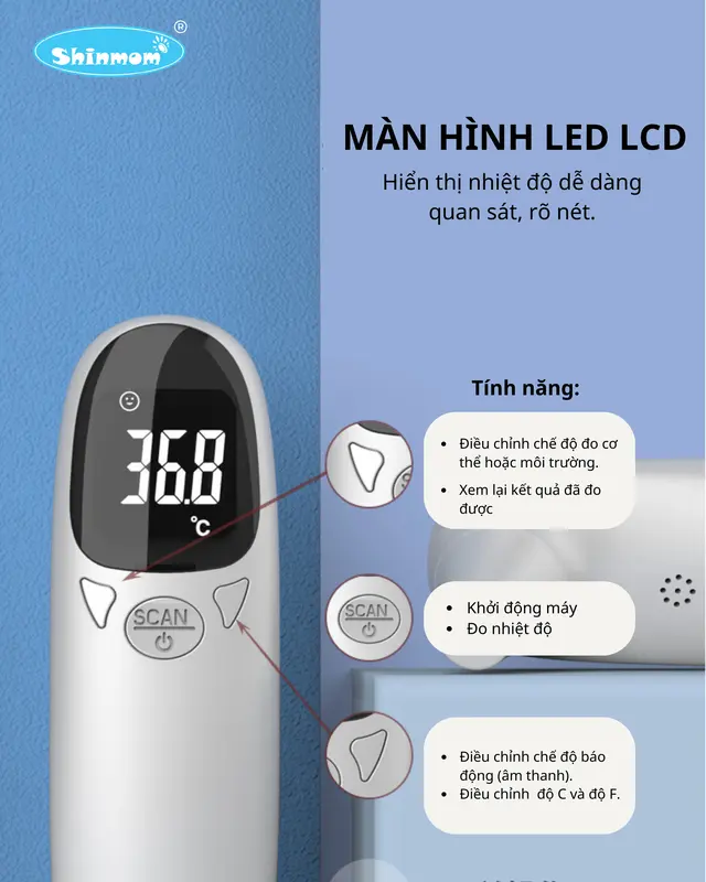 Nhiệt kế hồng ngoại Shinmom có bảo hành 4