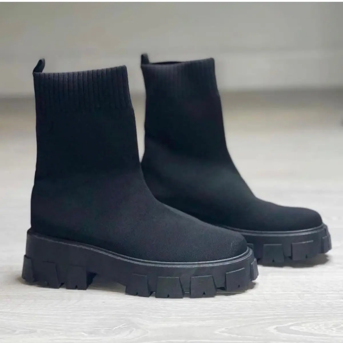 Beige, Black, Khaki & Pink Sock boots