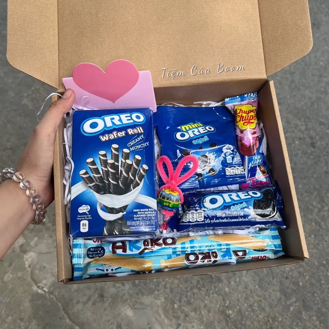Set Quà Tặng OREO Xanh Dương 8 Món Dễ Thương Dành Tặng Người Yêu Bạn Bè Người Thân  Dịp Sinh Nhật 20/10 Valentine Noel 8/3