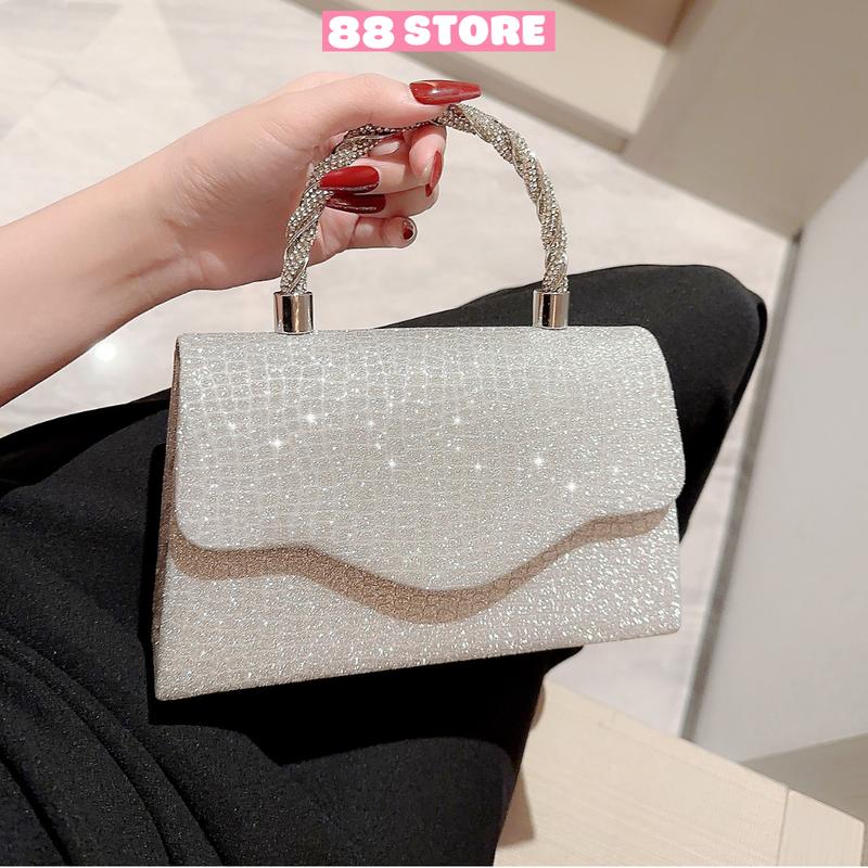 Túi xách nữ đi tiệc quai xách cầm tay đeo chéo kim tuyến lấp lánh bling bling sang trọng hàng quảng châu 88store - A280 Bag