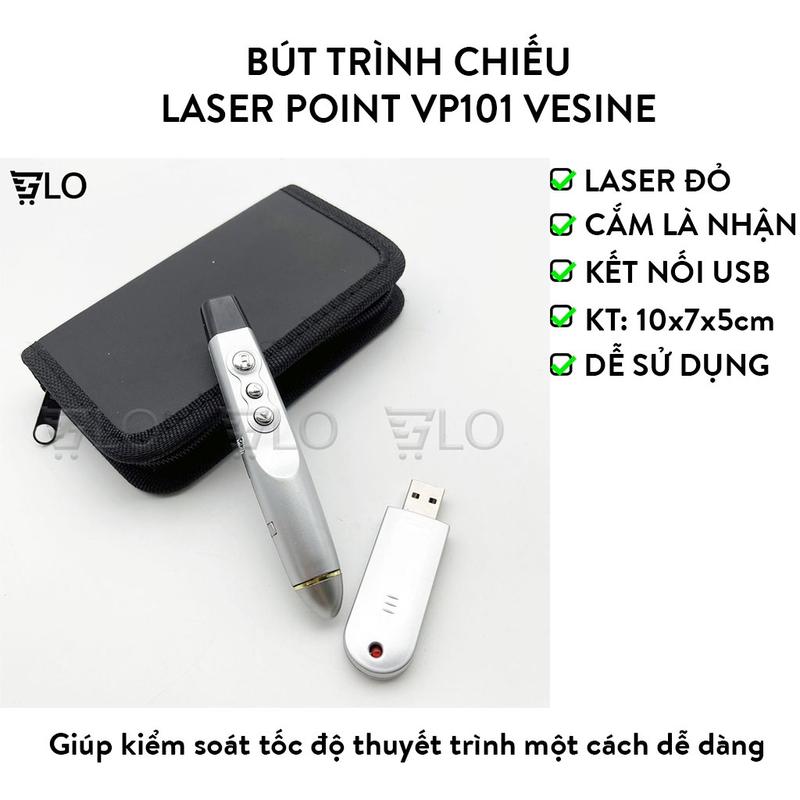 Bút Trinh Chiêu Laser Point PP-1000 Hỗ Trợ Giảng Dạy Trình Chiếu Slide Tặng Ví Da