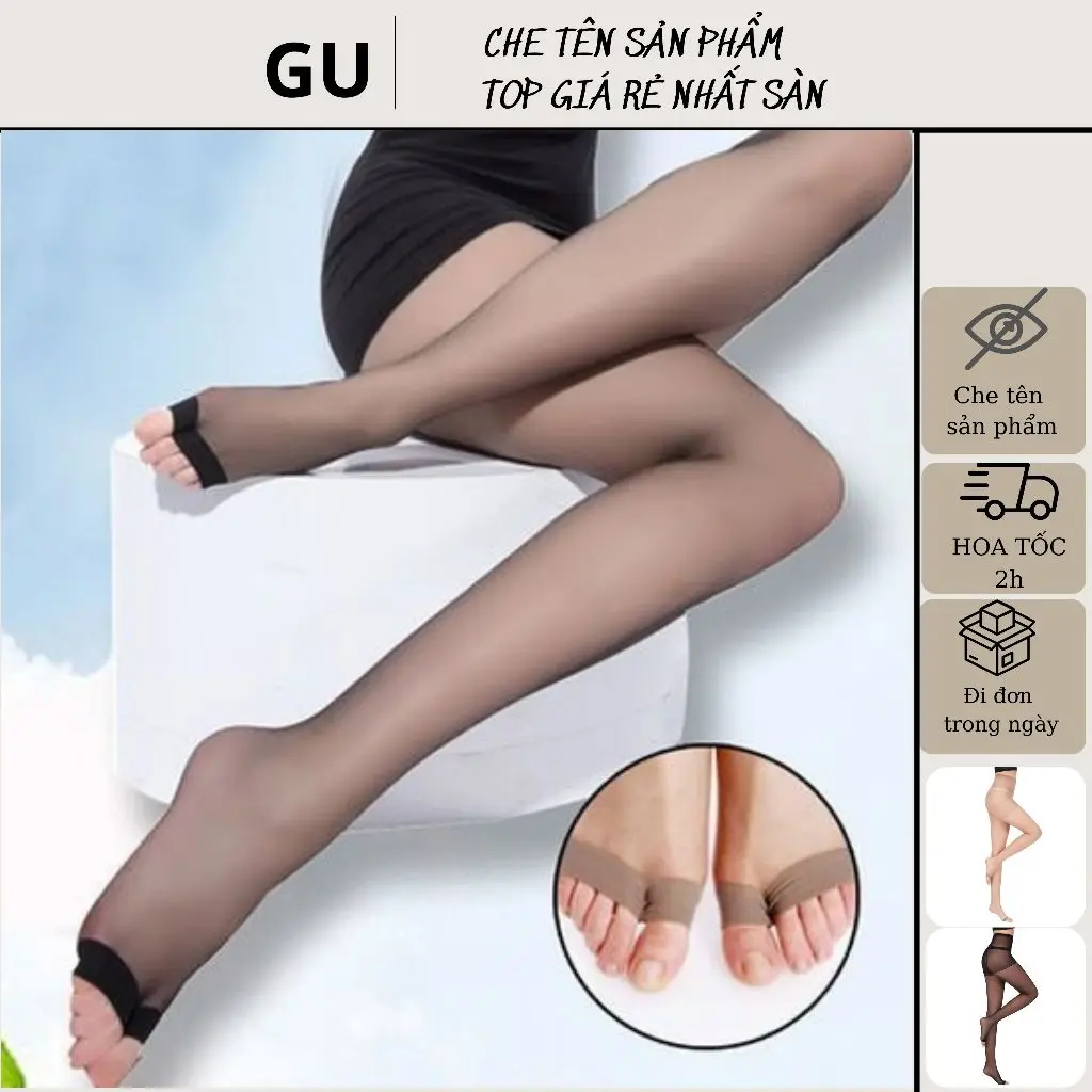 Quần tất giấy da nữ xỏ ngón Double 5D siêu mỏng trong suốt tàng hình 159   Women's tights  Women Kem