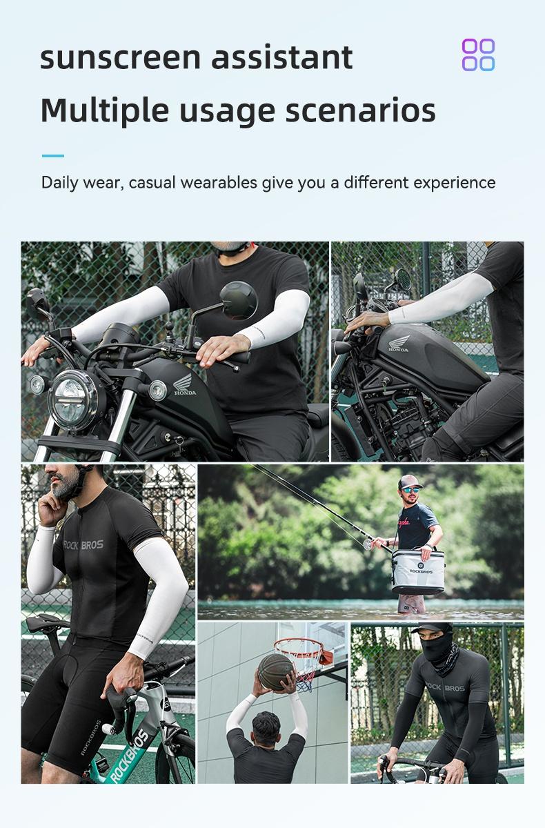 Product Introduction of RockBros Ice Silk Cycling Arm Sleeves UV Protection Outdoor Sports Covers Breathable Motorcycle Arm Sleeves 41