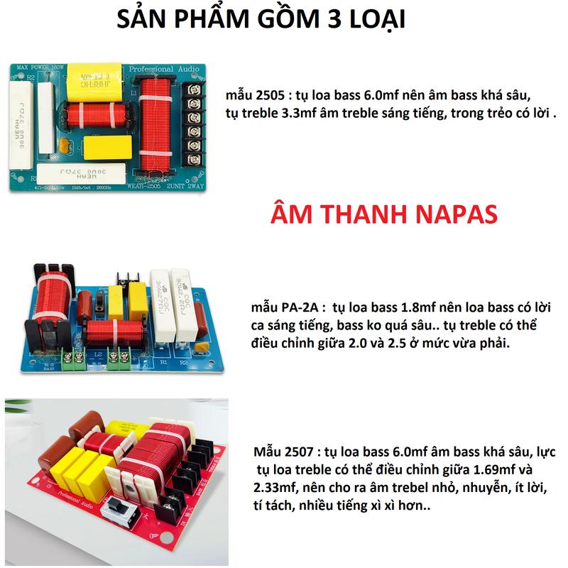 MẠCH PHÂN TẦN 1 BASS 1 TRÉP CÁC LOẠI - GIÁ 1 ĐÔI - CHO CÁC LOA BASS CÔN 50 60 65 75 - PHÂN TẦN LOA 2 ĐƯỜNG TIẾNG