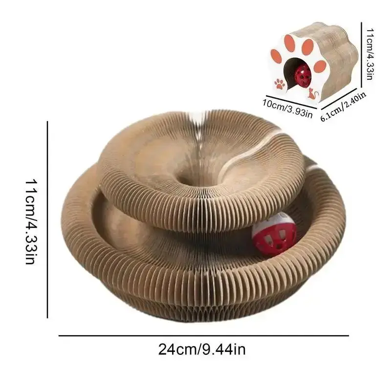 Foldable Cat Toy, Durable Funny Cat Scratcher with Bell, Durable Cat Scratching Toy, Funny Interactive Pet Paws Kitten Scratching Toy, Pet Supplies for Indoor Outdoor Use, Cat Toys, Pet Products Tools 2