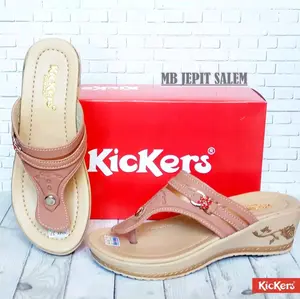 SANDAL JAPIT KICKERS WANITA JEPIT WEDGES WEDJES WANITA SANDAL PESTA ANAK IBU FORMAL SANTAI SENDAL SELOP SLOP FLIP FLOP Sendal BERKUALITAS