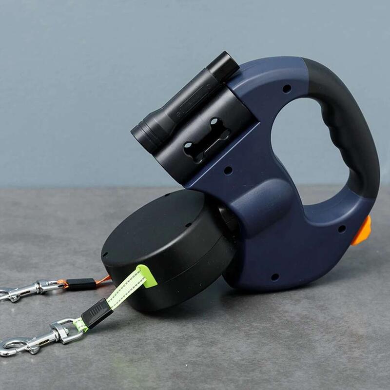 Product Introduction of Small Dog Dual Retractable Heads And LED With Led Pet Leash Lights Leads EASY 0