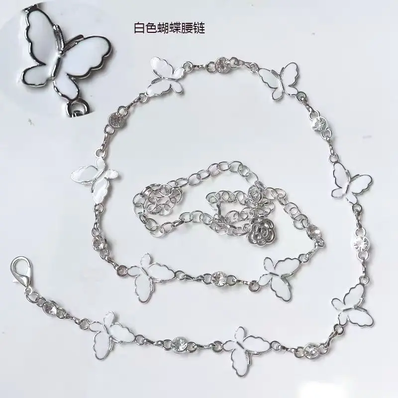 Dây Chuyền Đeo Hông, Y2g, Phụ Kiện Bướm, Phối Bên Trong Với Váy, Phong Cách Ngọt Ngào Cho Bé Gái, Bó Sát Eo, Băng Quấn Mỏng, Thời Trang Và Thanh Lịch, Thích Hợp Cho Váy, Váy Voi 1