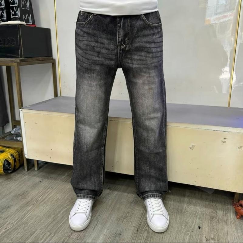 Quần jean nam xuông ống rộng màu xám phong cách trẻ trung Pants Menswear