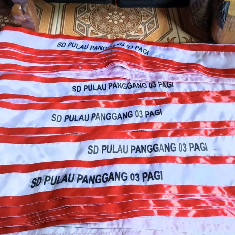 Selempang Selendang Upacara Sekolah Custom Nama Elegan Kain 1