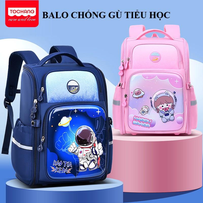 Balo tiểu học bé gái bé trai chống gù chống nước siêu nhẹ cặp chống gù cho bé mẫu 3D nổi Phi hành gia HH
