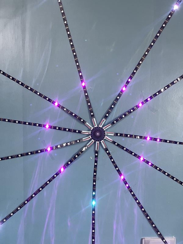 Bộ Đèn LED Pháo Hoa Trang Trí Trong Nhà Size Lớn 15 bóng, Cảm Ứng Âm Thanh Tự Động, Điều Chỉnh Qua APP Điện Thoại Cao Cấp