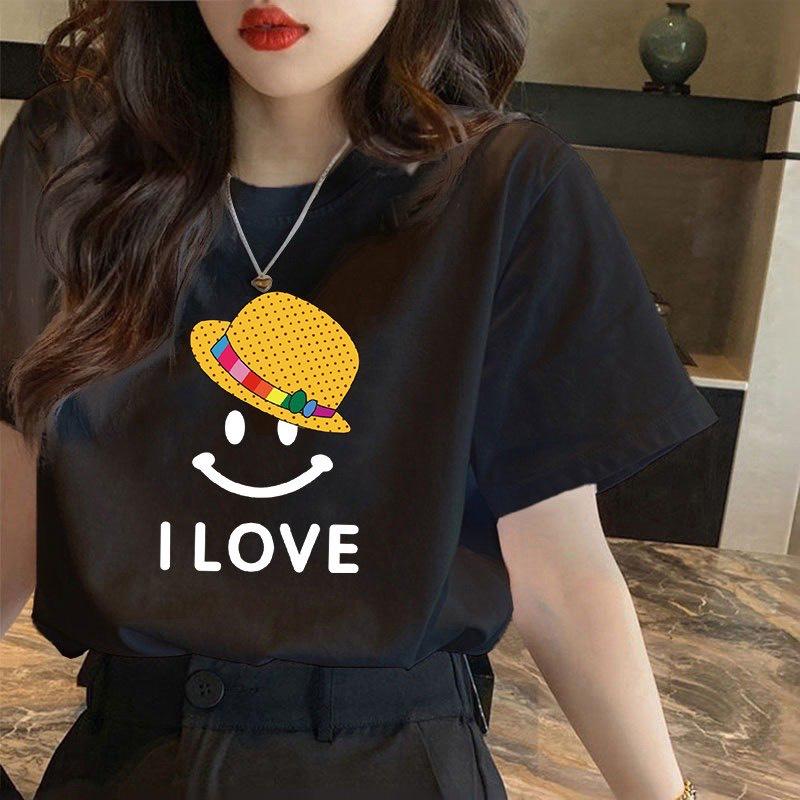 (MẪU MỚI) Áo thun UNISEX in bet I LOVE Top Cổ Tròn Nữ Women 4