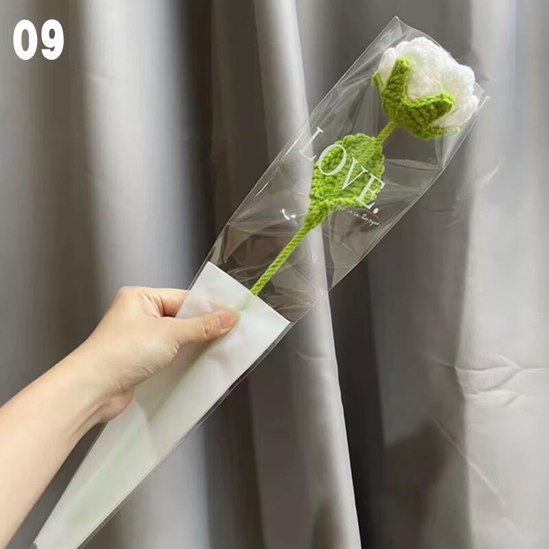 Product Introduction of Knitted wers Crochet Rose Suower Tulips Artificial Bouquets Handmade Simulation Yarn Wedding Party Decor Ornaments Gifts Decorative Fruit Plant 18