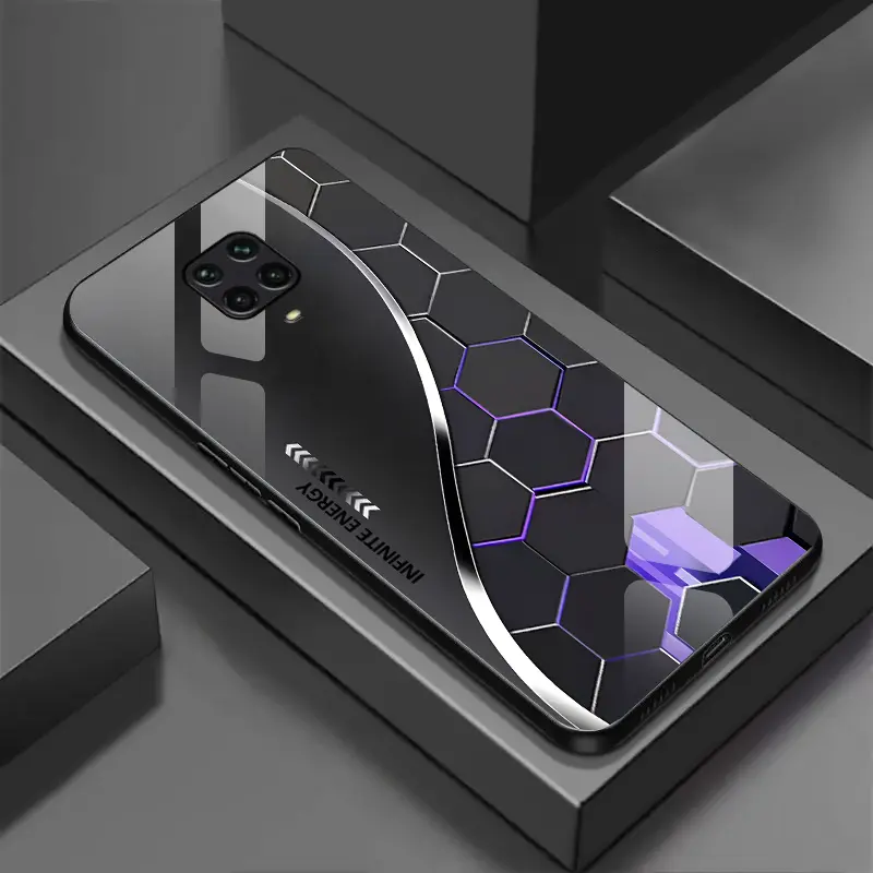[Redmi Note 9 Pro]Casing Ponsel Kaca Premium Curve Square. LGS 5