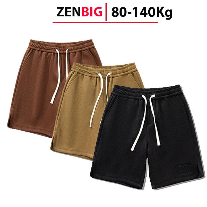 ZENBIG (80-140kg) - Quần short nam big size dành cho người mập người béo size lớn Menswear Quần Lửng Đen quan  big