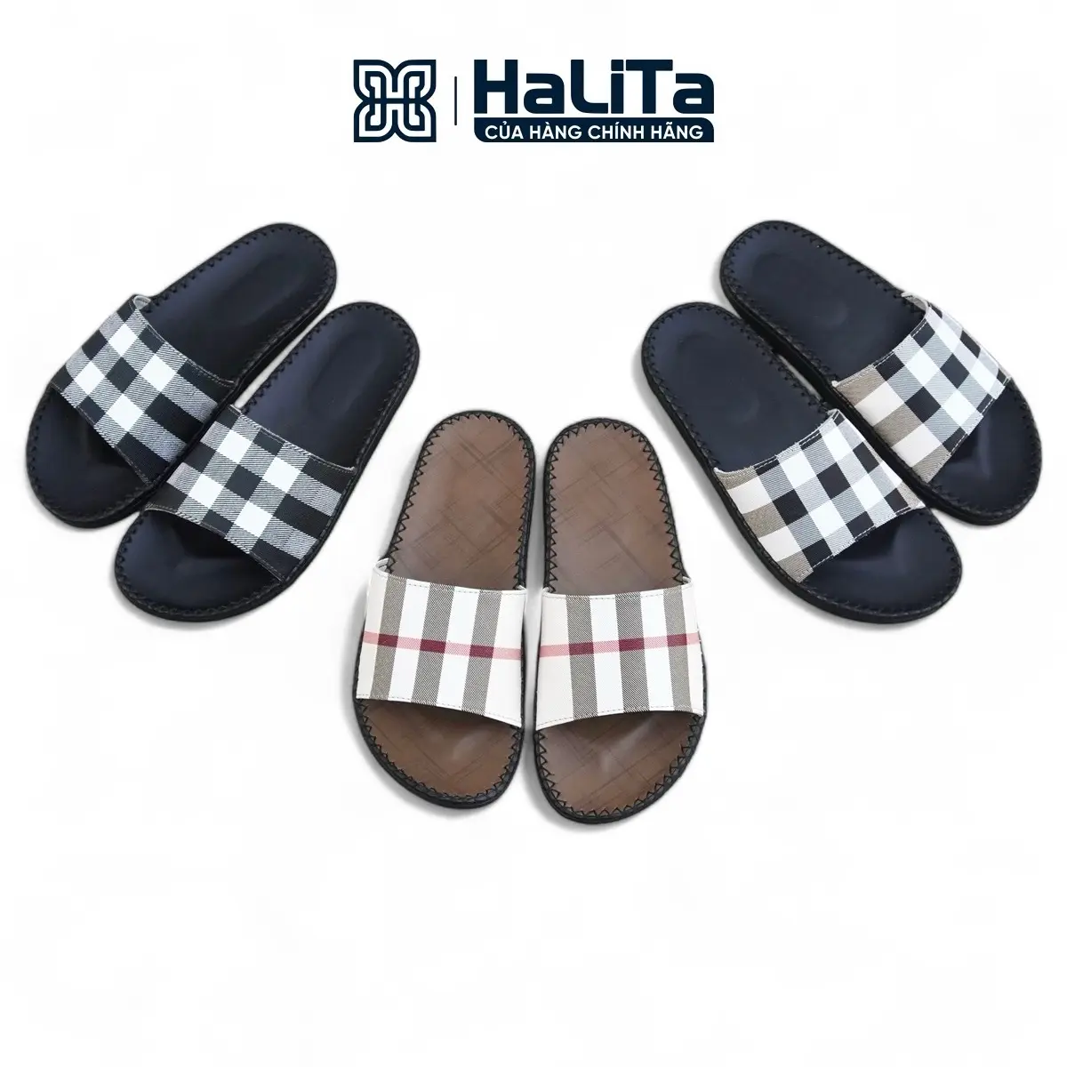 DéP LUXURY HALITA phiên bản Sang Trọng,thời trang Nam Nữ, Đế cao su nhẹ 1.5cm . Đế Bằng Slipper Nhung