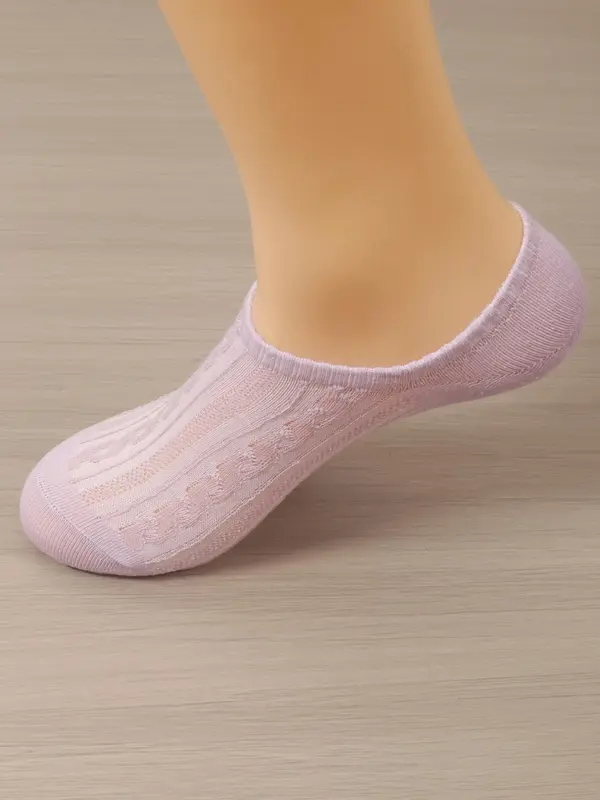 Women's 10 Pairs Textured Invisible Socks, Casual Soft Comfy Breathable Socks For Daily Wear, Women's Socks & Hosiery 4