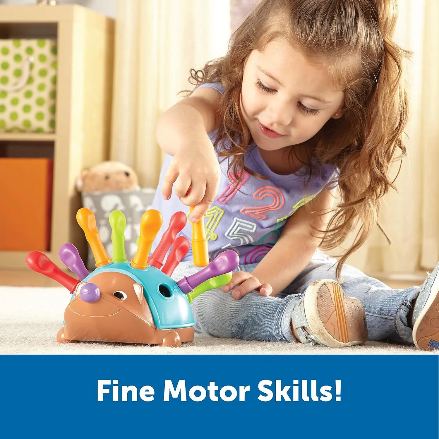 Spike The Fine Motor Hedgehog, Toddler Learning Toys, Fine Motor and Sensory Toys, Kids Easter Basket Stuffers, Ages 18+ Months,14 Pieces