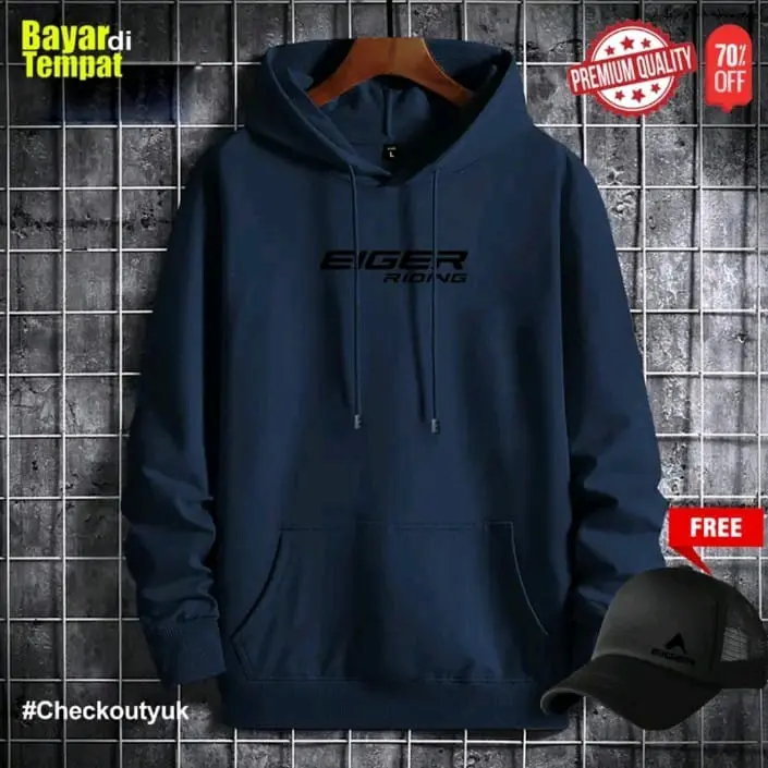 FREE TOPI !!! HOODIE EG RIDING LOGO TEXT HITAM/ BEST PREMIUM QUALITY HOODIE  PRIA WANITA/ HOODIE TERMURAH COD .