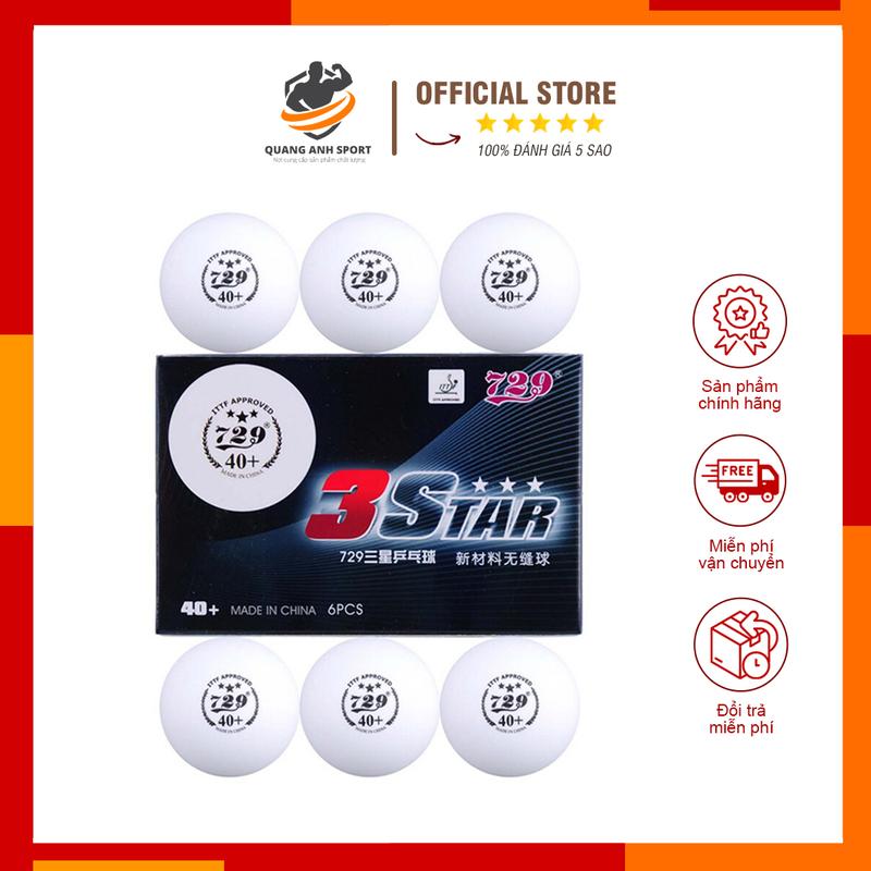 Quả Bóng Bàn 729 3 Sao 40+ Hộp 6 Quả Đạt Tiêu Chuẩn Thi Đấu