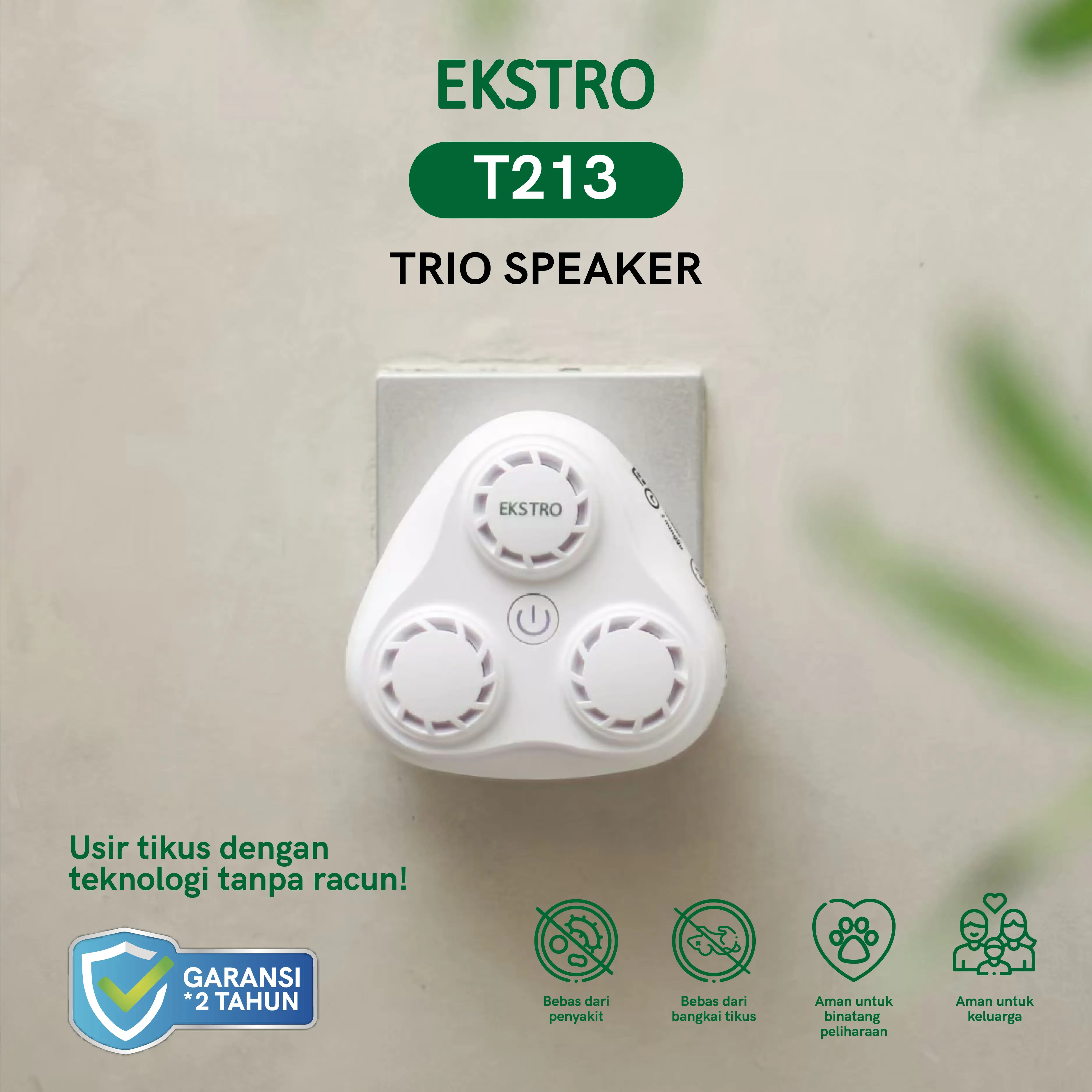 T213 (3 speaker) Pengusir Tikus Ultrasonic - Elektrik Tanpa Racun Perangkap