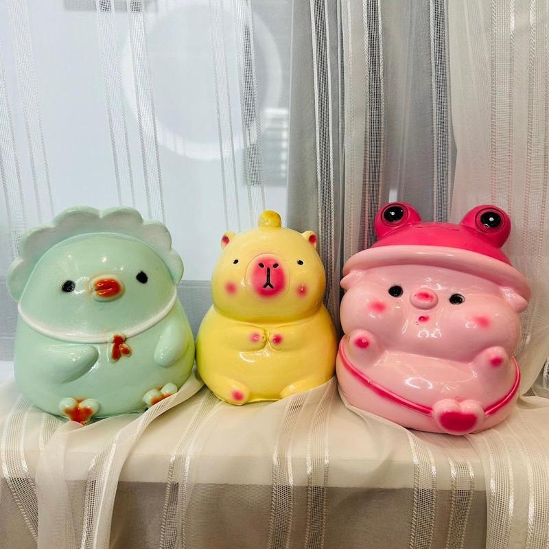 Chin decor Combo heo đất gà chuột heo đủ các màu sz bé chất liệu thạch cao ống tiết kiệm lợn đất