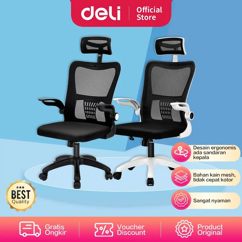 Deli Office Chair / Kursi Kantor / Kursi Kerja Jaring E4925 E4926