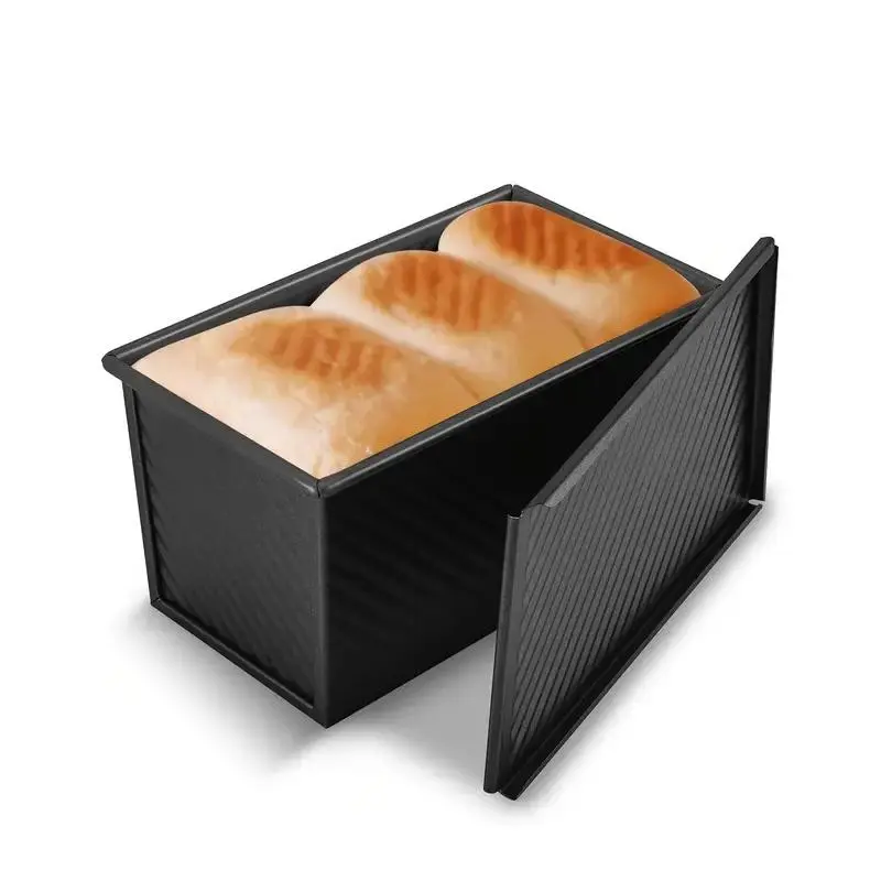 Bread Pan with Lid, 1 Count Durable Carbon Steel Non-stick Loaf Pan, Bread Toast Mold for Grilling Pan, Baking Bread and Meat Pie