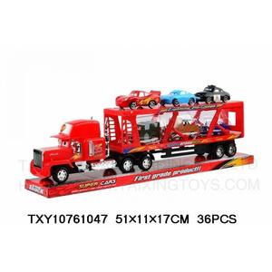 Children's Toy Car Truck Inertia Tractor with 6 Mini Cars train  toy Remote Control Deformation Robot Car