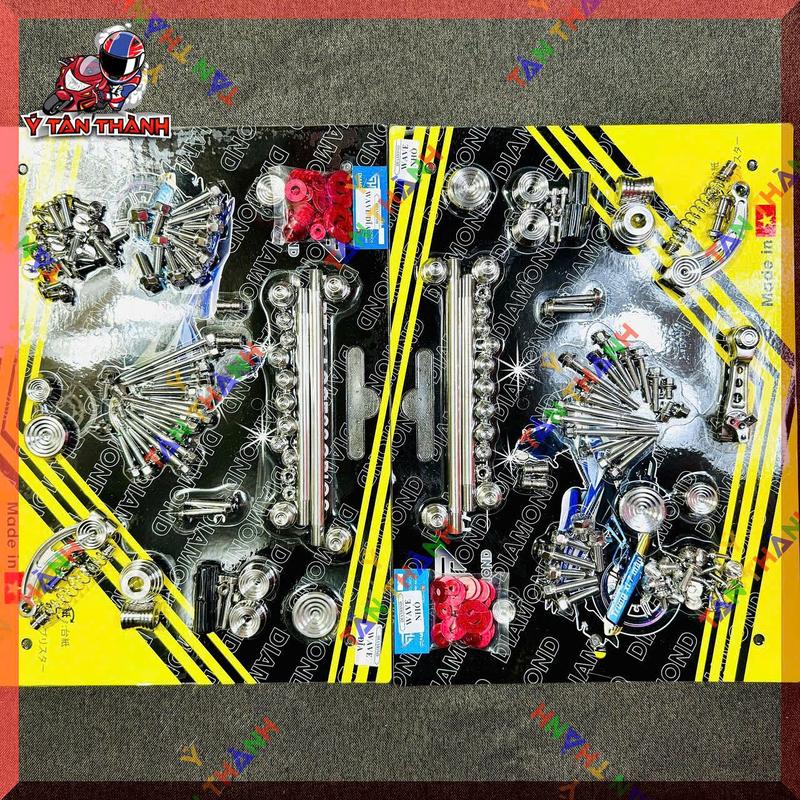 Bộ ốc inox sọc thái full xe cho Wave Nhỏ 100 MS02