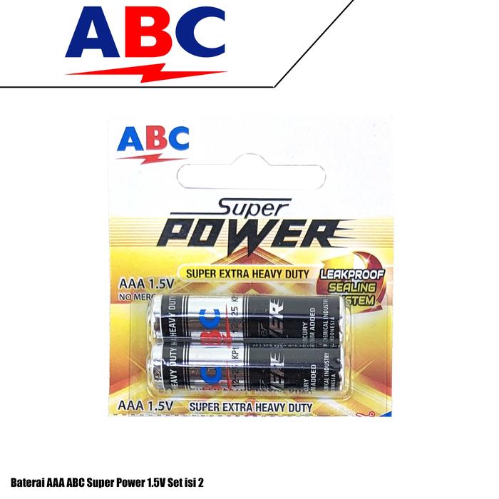 Jual ABC Super Power Baterai AAA Set (Isi 2) R03 1.5Volt Hitam - Kota ...