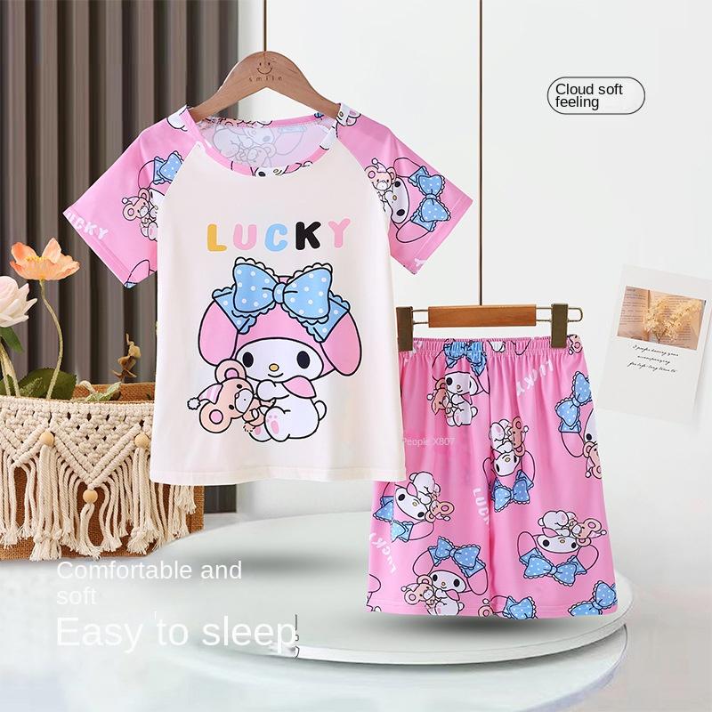 Product Introduction of Bộ Đồ Ngủ Mùa Hè Cho Bé Gái, ngắn Tay Và Quần Đùi, Chất Liệu Mỏng, Thích Hợp Cho Trẻ Em, Cho Bé Gái Và Bé Trai, Bộ Đồ Mặc Nhà Dễ Thương 11