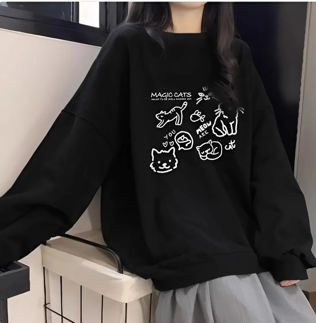 Áo Nỉ Sweater Chất Mềm Mịn Không Xù Lông - MayLinhShop - Nỉ Lót Nhung Unisex Basic From Rộng