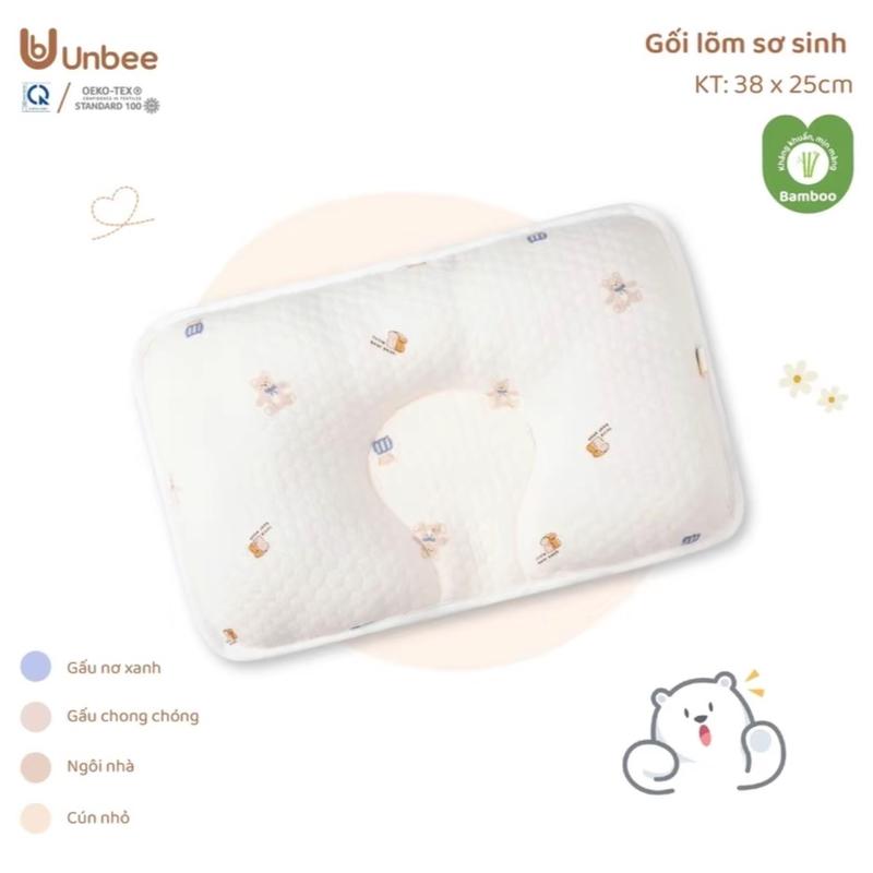  Gối sơ sinh chống bẹp đầu chất liệu Bamboo Airmesh chần bông Unbee Cho Bé 