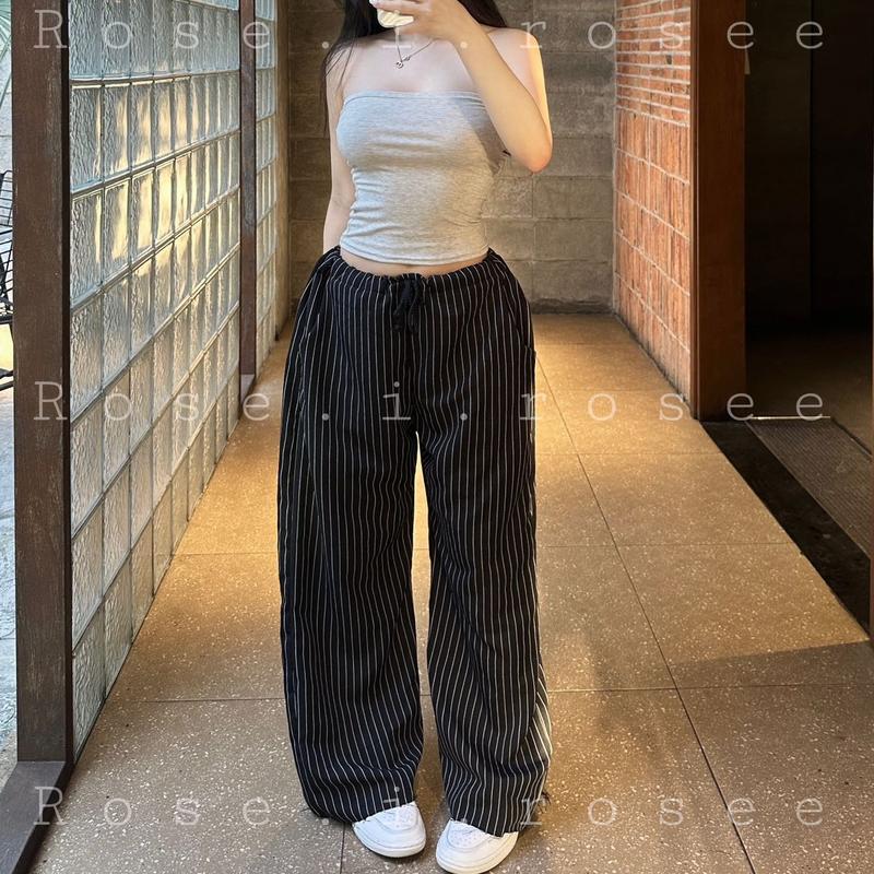 Quần dài ống rộng lưng rút
