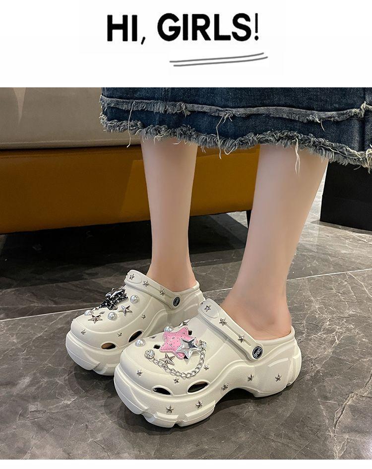 Product Introduction of Giày Platform Coros, Dành Cho Nữ, Có Thể Đeo Ngoài Trời Vào Mùa Hè, Phong Cách Ngọt Ngào Và Ngầu Tự Làm, Thiết Kế Ngôi Sao Năm Cánh Y2g, Người Nổi Tiếng Trên Internet, Dép Bít Mũi Tăng Chiều Cao, Thích Hợp Cho Phụ Nữ, Năm 2024 19
