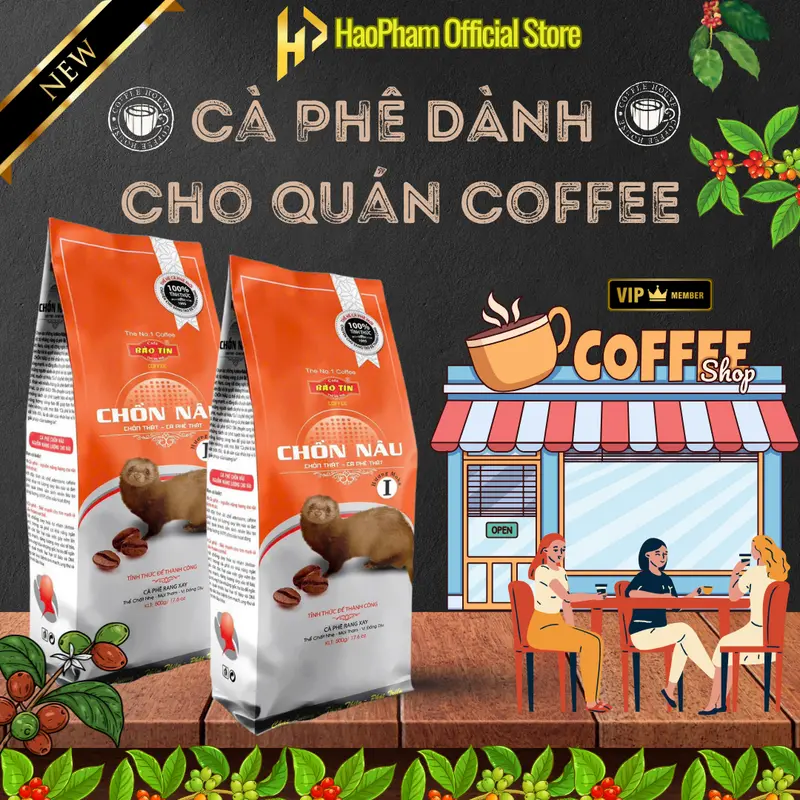 Cà Phê Đen Chồn Nâu Bảo Tín 500g (Túi Cam), Hương Moka Đặc Trưng, Gu Cafe Đậm Đặc Coffee Socola 5