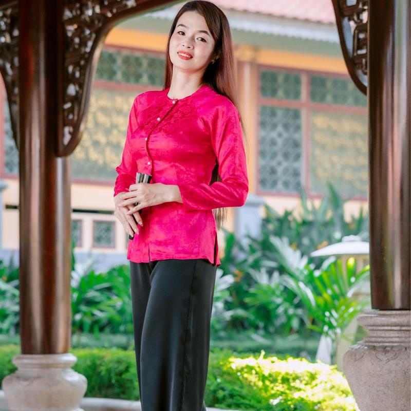 SÉT BỘ BÀ BA TRUYỀN THỐNG GẮM HOA,QUẦN LỤA LATIN KÉT HỢP TÚI TRONG, PHONG CÁCH HIỆN ĐẠI TRẺ TRUNG, PHONG CÁCH TRUYỀN THỐNG, LỊCH LÃM XINH ĐẸP, TẶNG KÈM 1 CỘT TÓC XINH Nữ Women Nữ Women 5
