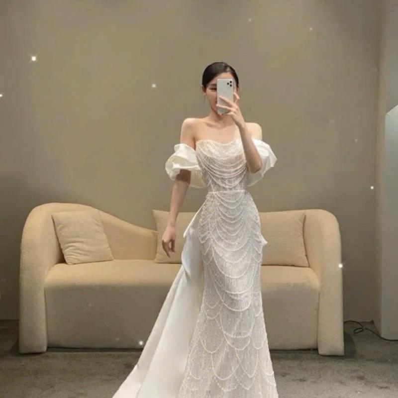 Đầm maxi TRIPBLE T DRESS mặc cưới cho dâu xinh đi bàn - size S M L - MS170Y Nữ Váy Cưới