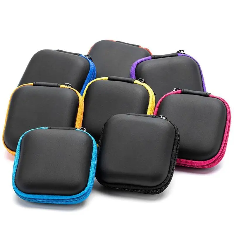 Portable Shockproof Headphone Case, Earphone Bag, Headset Storage Bag, Hard Shell Earphone Accessories for Memory Card & USB Cable, Audio 2