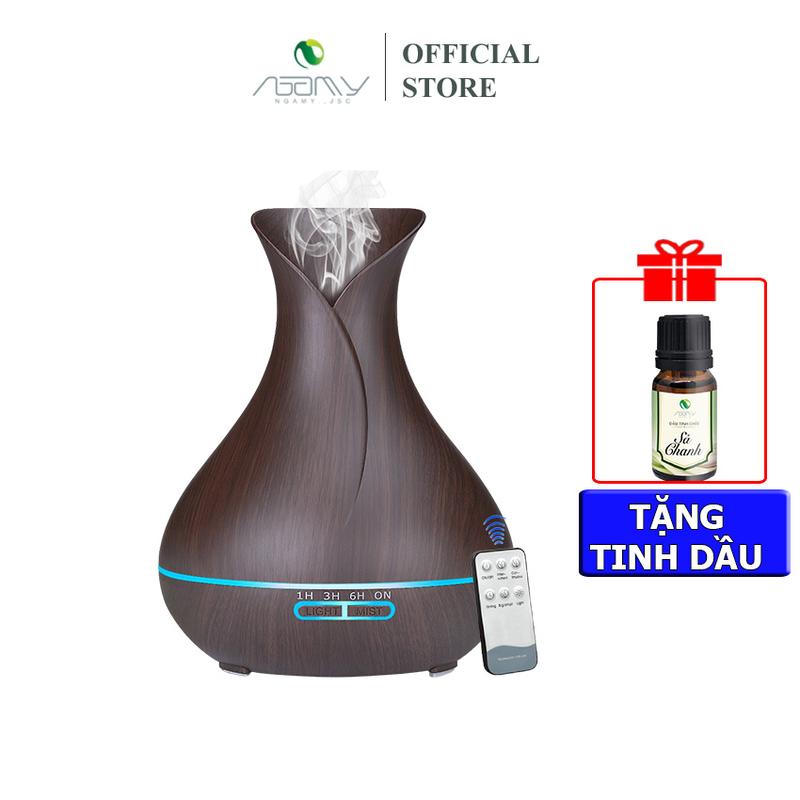 Máy Xông Tinh Dầu Phun Sương Tu Lip Nga My Dung Tích 550ml Có Chế Độ Hẹn Giờ Đèn Led 7 Màu Tạo Độ Ẩm Phun Tinh Dầu Máy Khuếch Tán Tinh Dầu
